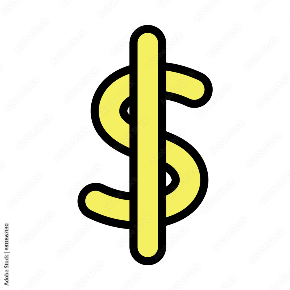 Dollar sign (for payment) Line Filled Icon Design
