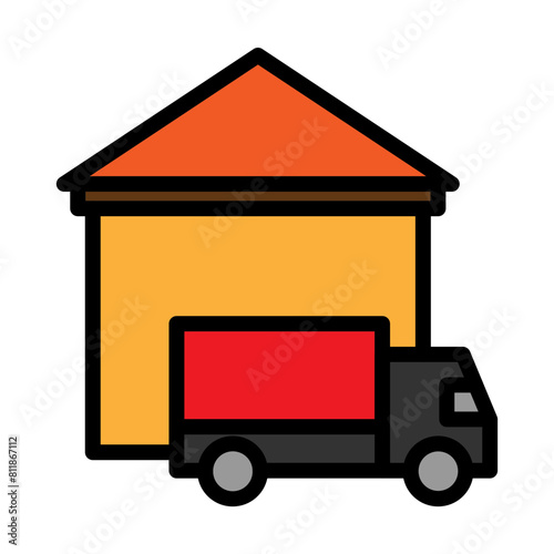 Dispatch center Line Filled Icon Design