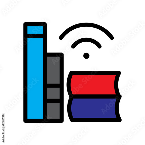 ELibrary Line Filled Icon Design
