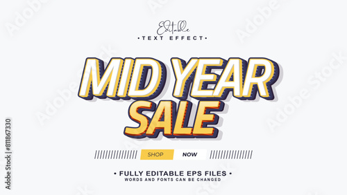 editable promo mid year sale text effect