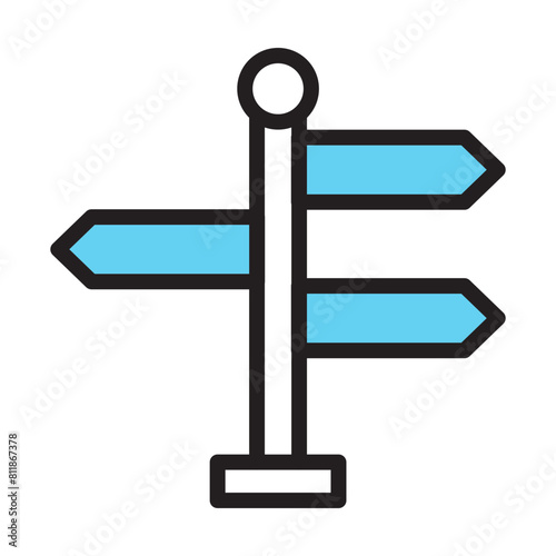 Guidance Line Filled Icon Design