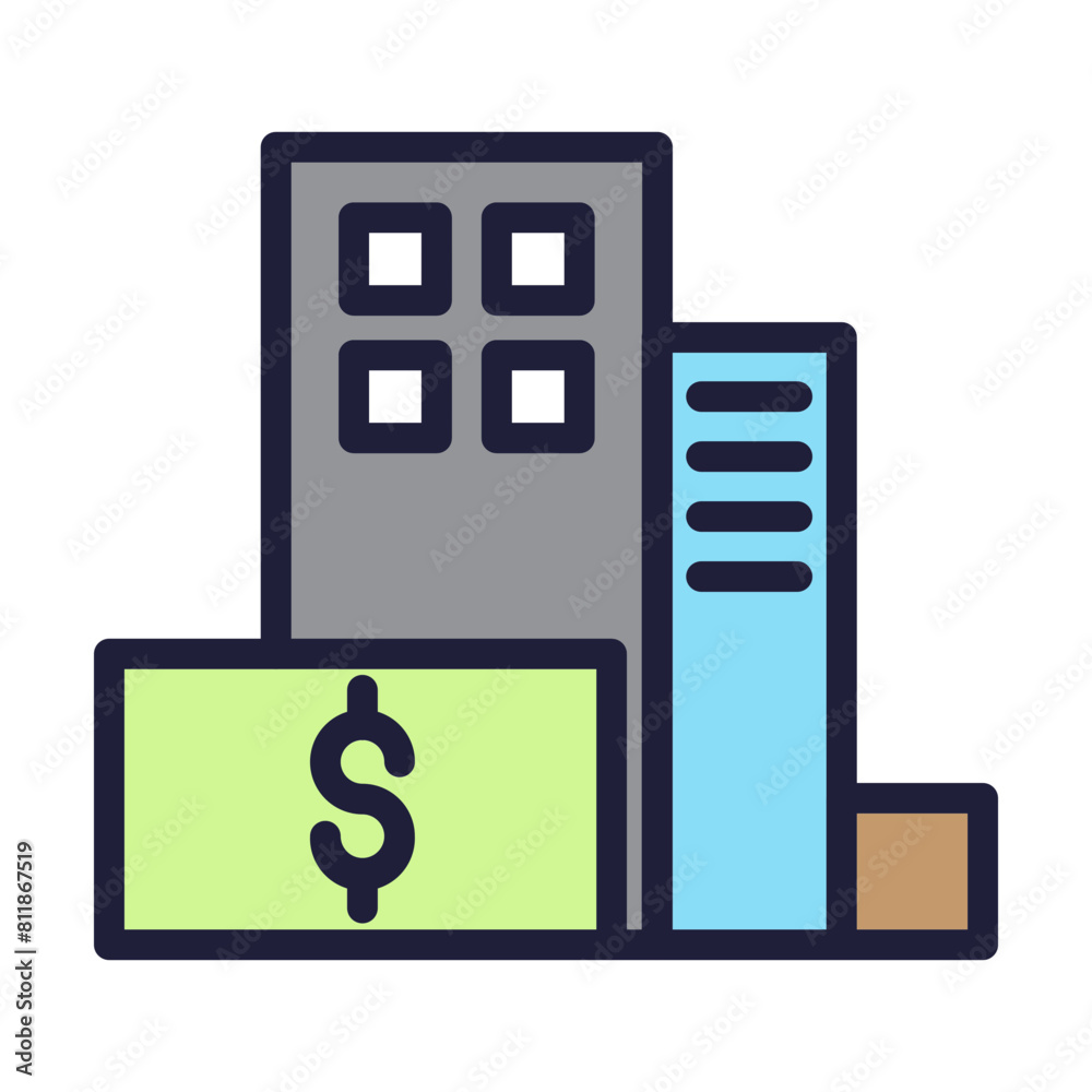 Corporate Finance Line Filled Icon Design Corporate Finance Line Filled Icon Design
