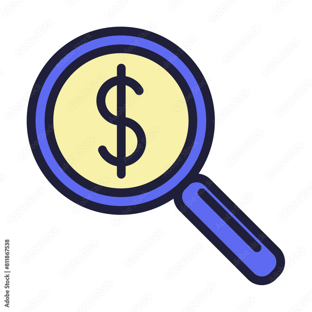 Financial Analysis Line Filled Icon Design Financial Analysis Line Filled Icon Design