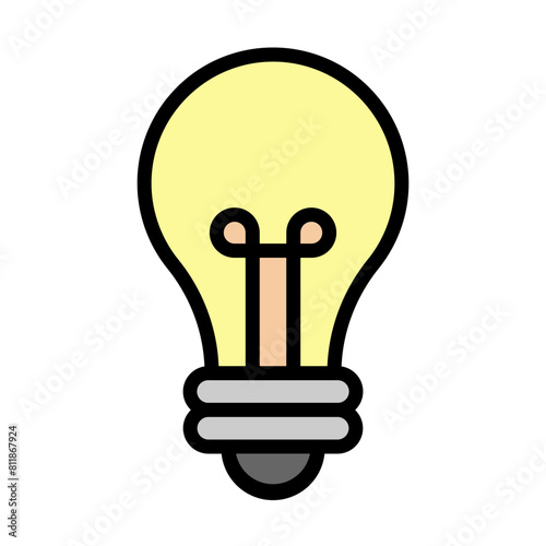  Bulb Line Filled Icon Design
