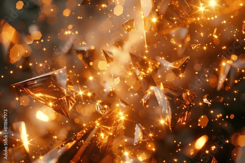 Abstract background of golden particles. photo