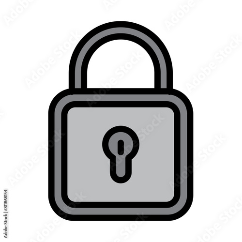 Locked Line Filled Icon Design