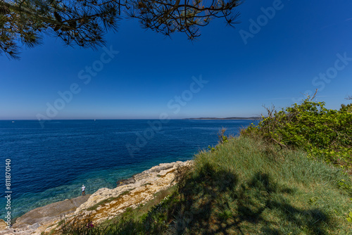 Fototapeta Naklejka Na Ścianę i Meble -  Istria Kamenjak Peninsula beautiful beaches high cliffs for jumping into the water wild nature