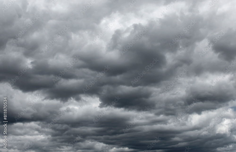 Fototapeta premium Cumulus clouds as a background in black and white.