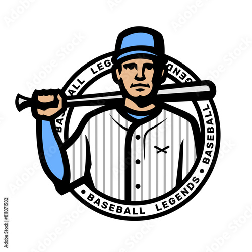 Baseball player with bat  logo.