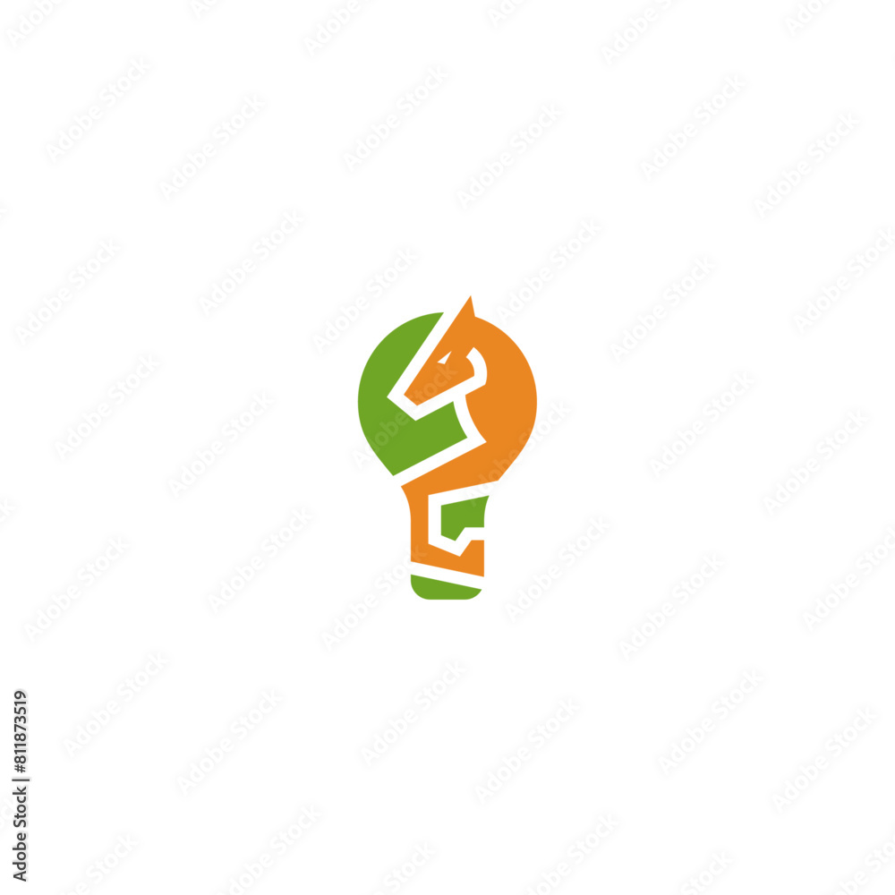 Horse light bulb creative logo design. Horse light bulb creative logo design.