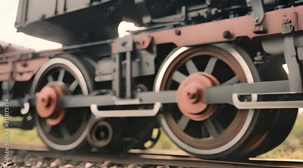 Dynamic Wheels in Motion: Low Angle Shot of a Moving Freight Train's Power and Speed Dynamic Wheels in Motion: Low Angle Shot of a Moving Freight Train's Power and Speed
