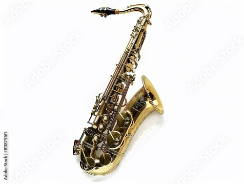 A saxophone is shown against a white background.