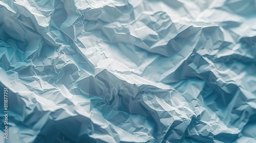 Abstract Crumpled Paper Texture in Light Blue Tones 