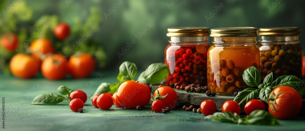 Group of Jars Filled With Various Foods Group of Jars Filled With Various Foods