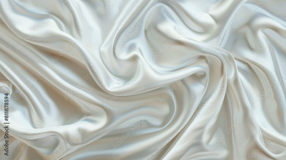 Texture of flowing white silk, background image

