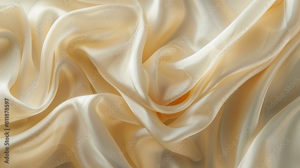 Flowing texture of beige silk, background image Flowing texture of beige silk, background image