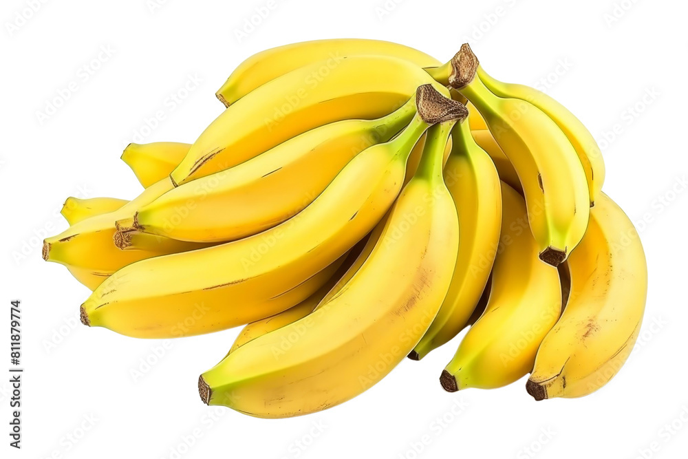 A bunch of bananas are piled on top of each other. The bananas are yellow and appear to be ripe