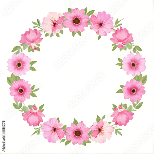 floral oval frame wreath on a PNG background