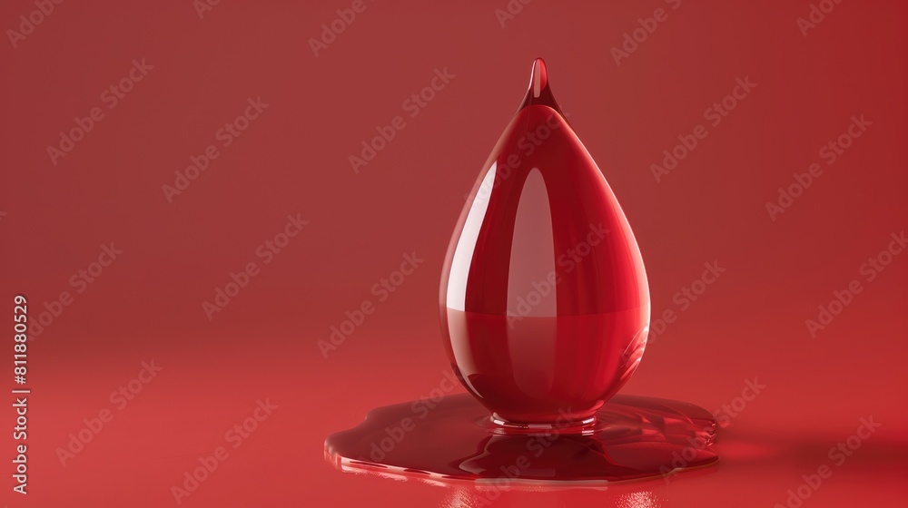 Obraz premium 3D rendering of the Blood Drop symbol Blood Transfusion and World Blood Donor Day to highlight the significance of Blood Donation and Saving Lives