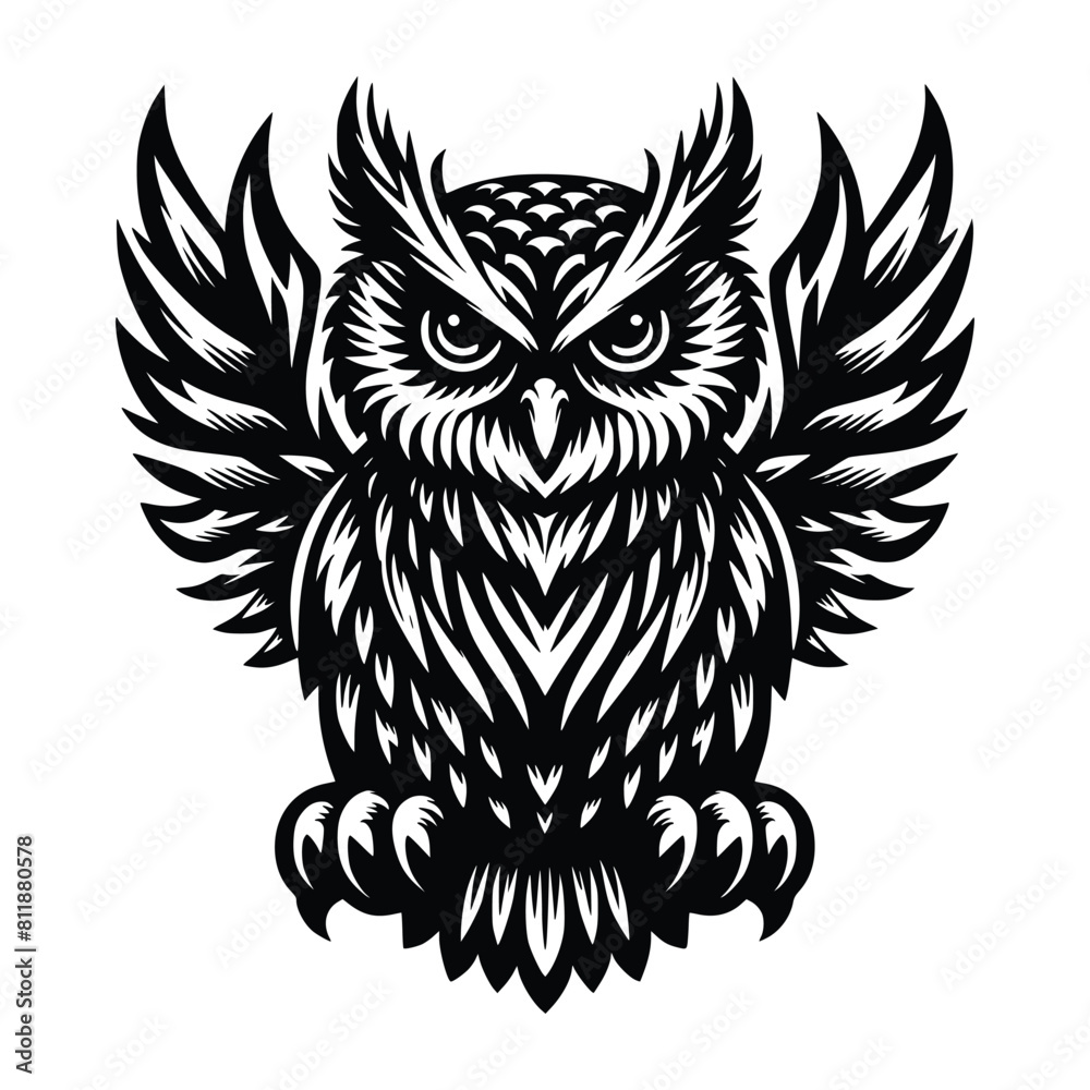 black owl vector illustrator, white background. can be used for emblem, t-shirt, marchendise and more black owl vector illustrator, white background. can be used for emblem, t-shirt, marchendise and more