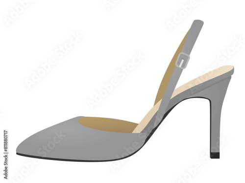Grey  strap sandal. vector illustration