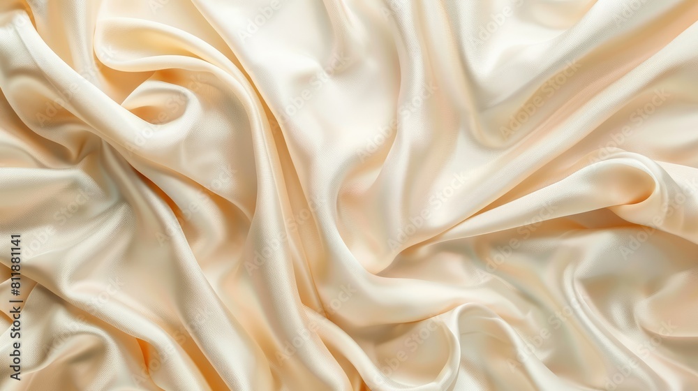 Flowing texture of beige silk, background image