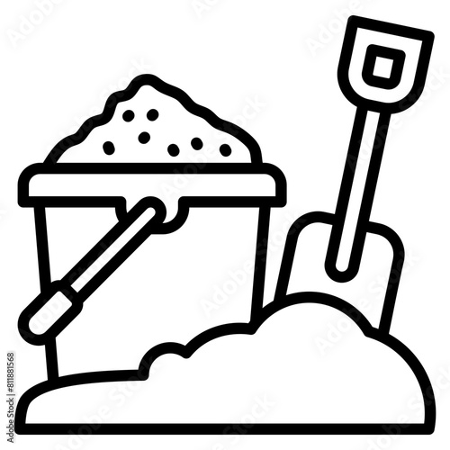 Sand Pail  Icon Element For Design