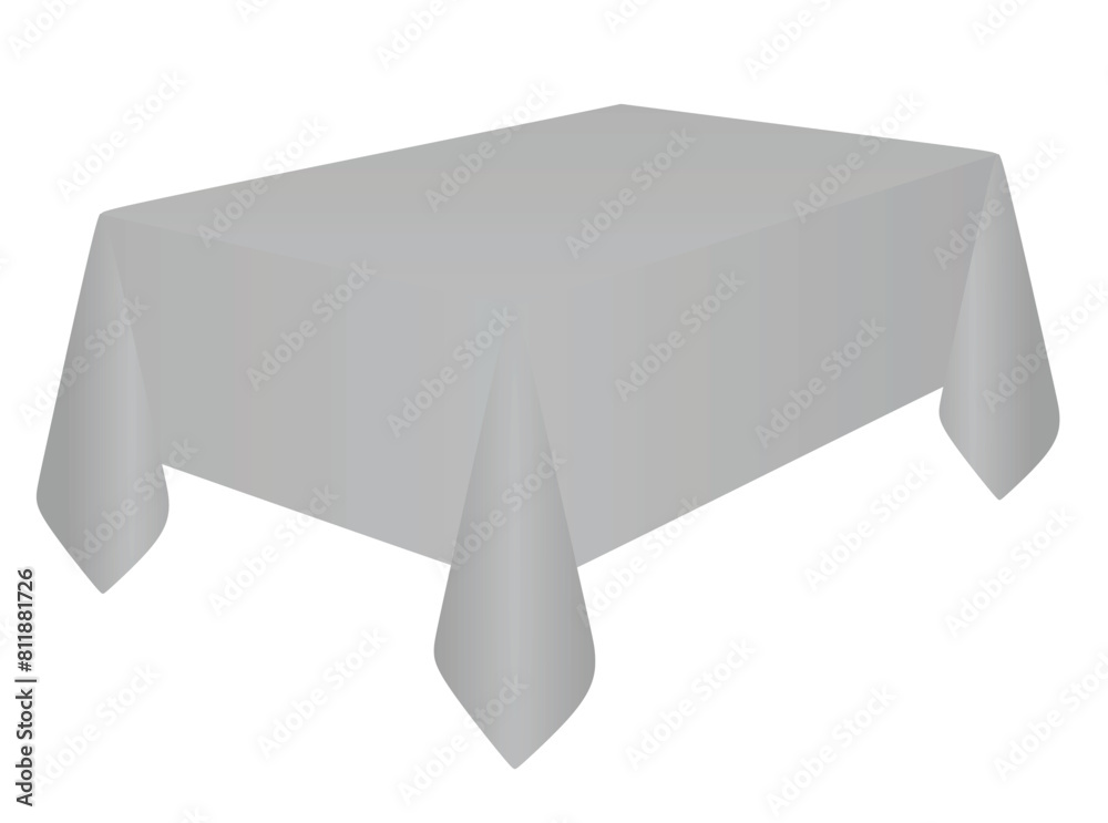 Grey square tablecloth. vector illustration