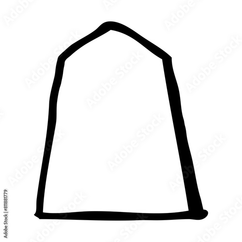 手描き　将棋の駒　無地　白黒