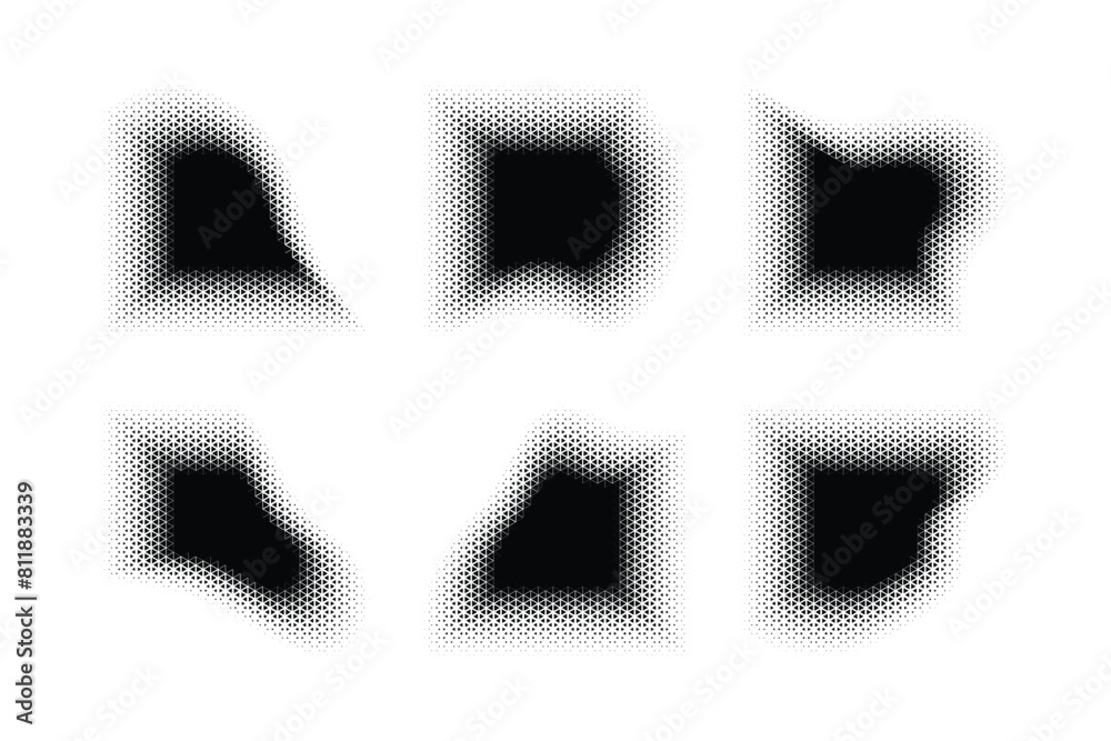 Obraz premium Halftone Triangle Pattern, Reprographic Technique for Simulating Background Set Minimal Style Dynamic Wallpaper