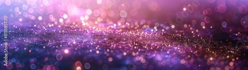 Animated computer-generated imagery showcasing glittering particles and soft focus lights drifting in a mesmerizing loop on a backdrop of vibrant purple.