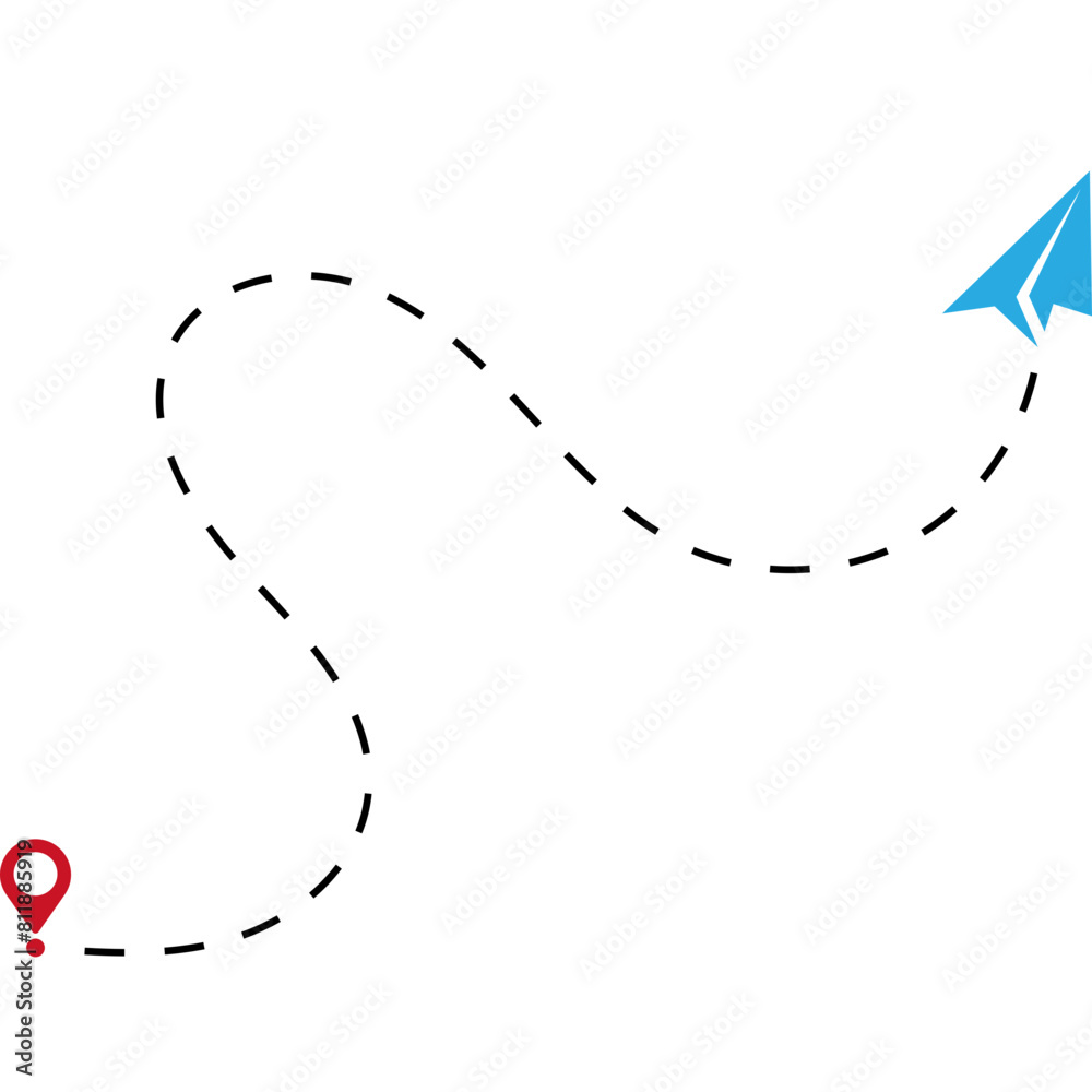 Paper Plane Dotted Line Paper Plane Dotted Line