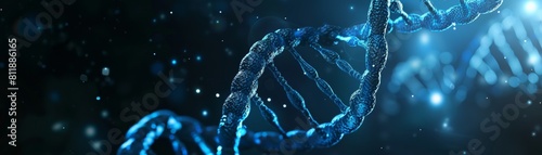 Glowing DNA double helix background ideas for science themes