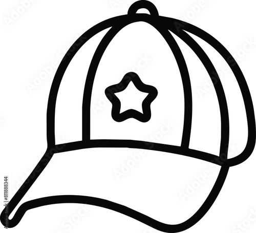 Baseball cap Icon Outline