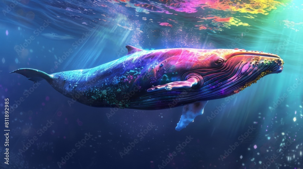 Fototapeta premium Rainbow whale.