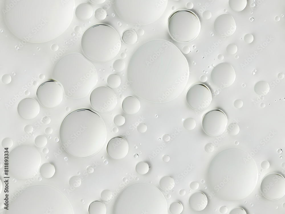 Water droplets on a white surface.