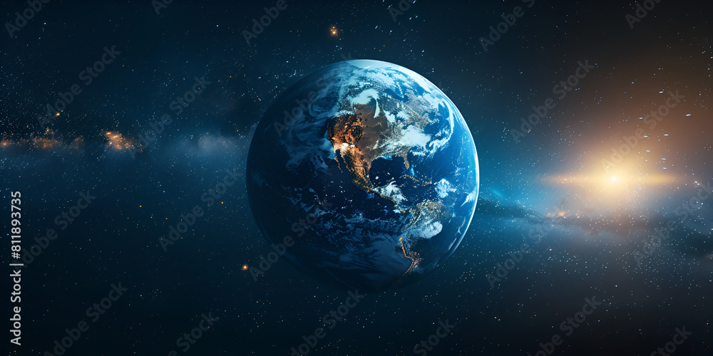An image of the earth from space in blue colour