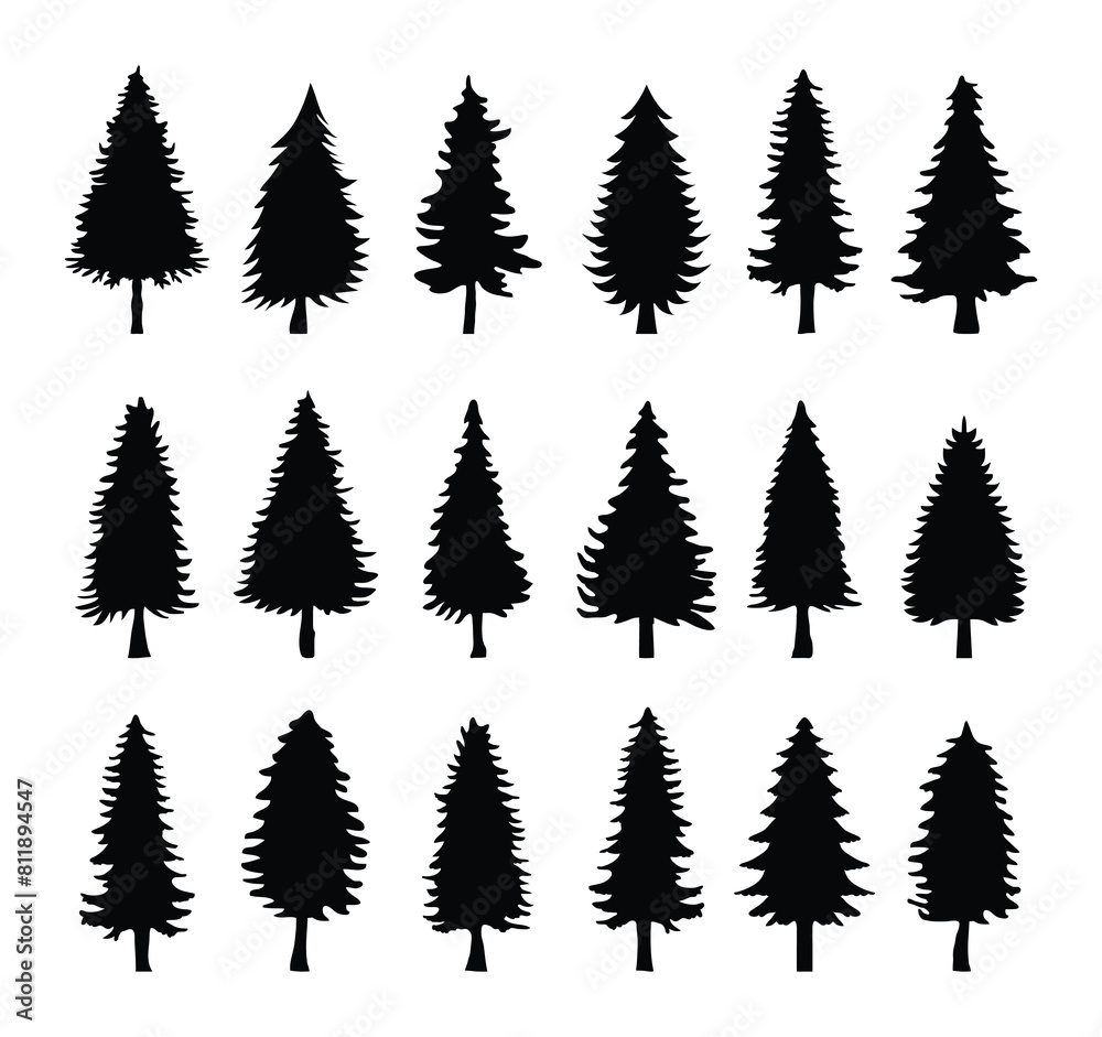 silhouette tree collection . Vector illustration silhouette tree collection . Vector illustration