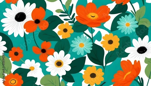 seamless floral colorful pattern background 