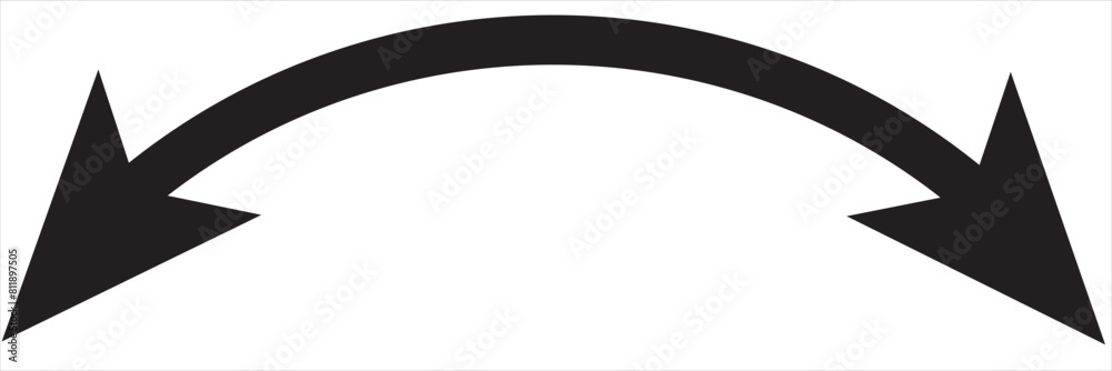 Curved Double arrow icon vector. Arrow pointer icon sign symbol in trendy flat style. Arrow vector icon illustration isolated on white and black background. EPS 10/AI Curved Double arrow icon vector. Arrow pointer icon sign symbol in trendy flat style. Arrow vector icon illustration isolated on white and black background. EPS 10/AI