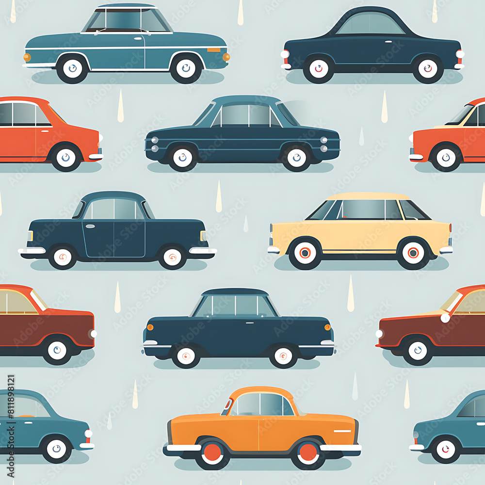 Car digital art seamless pattern, the design for apply a variety of graphic works Car digital art seamless pattern, the design for apply a variety of graphic works