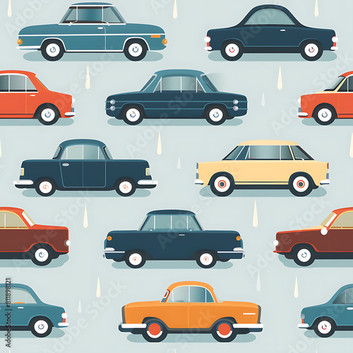 Car digital art seamless pattern  the design for apply a variety of graphic works