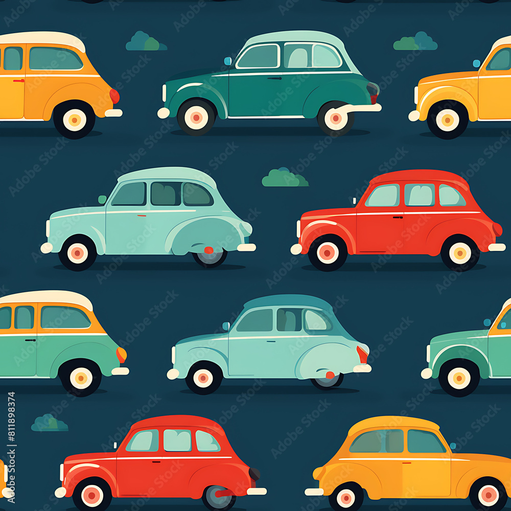 Car digital art seamless pattern, the design for apply a variety of graphic works Car digital art seamless pattern, the design for apply a variety of graphic works
