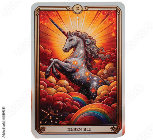 Crystal Unicorn Tarot Card Sublimation