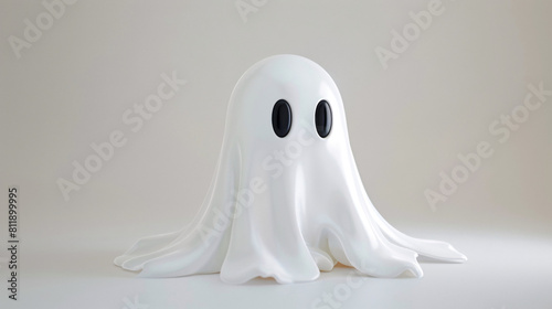 Ghost character. Halloween scary ghostly monster, dead boo spook and cute funny boohoo spooky fly anima or horror curious devil phantom costume isolated cartoon.