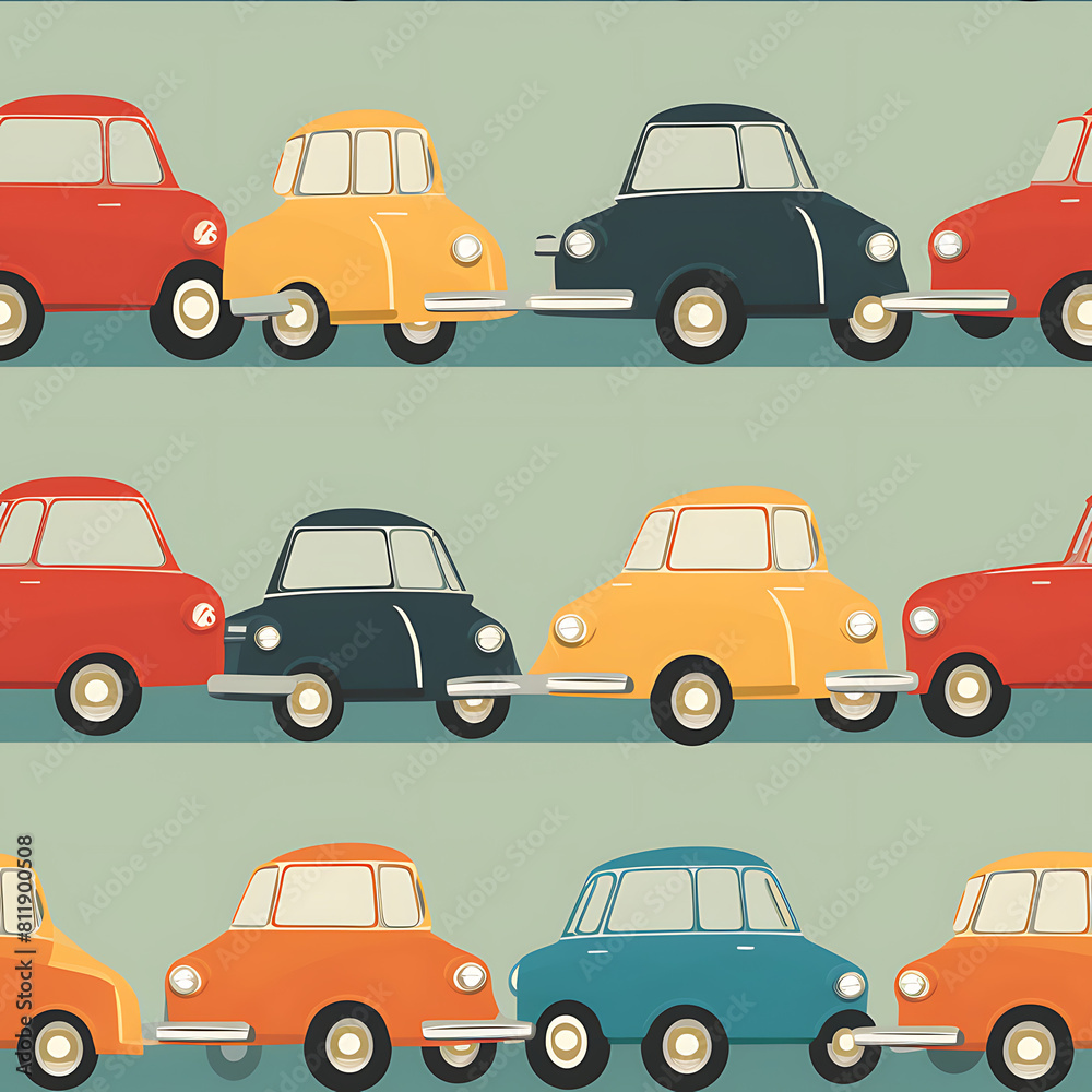 Car digital art seamless pattern, the design for apply a variety of graphic works