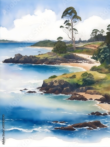 Port Macquarie Australia Country Landscape Illustration Art photo
