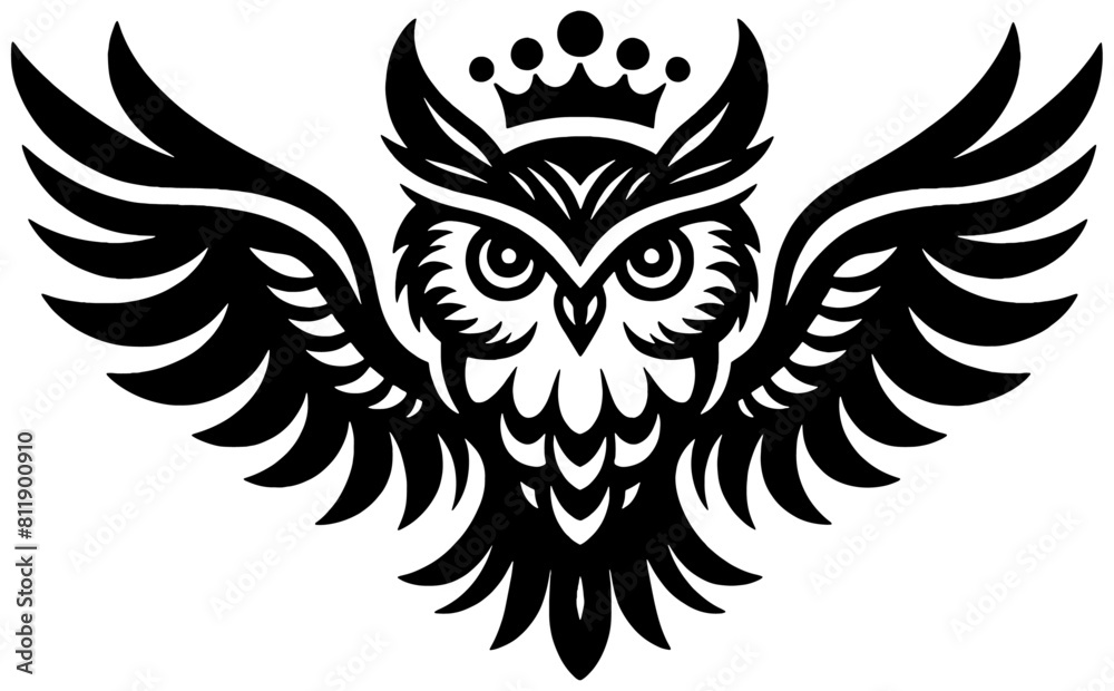 Fototapeta premium An image of a gorgeous heraldic owl for a logo