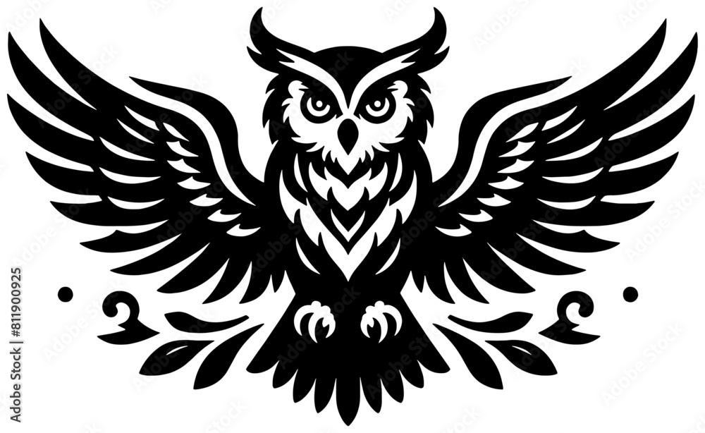 An image of a gorgeous heraldic owl for a logo An image of a gorgeous heraldic owl for a logo