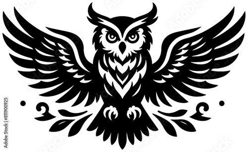 An image of a gorgeous heraldic owl for a logo